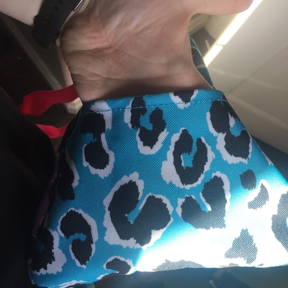 ❤️Justice gym bag canvas all about swim hot pink and blue leopard print glittery - Picture 11 of 15